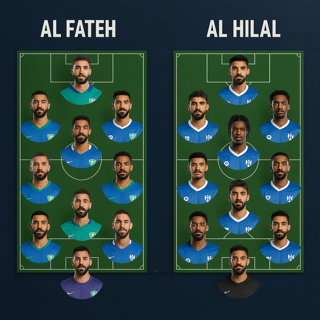 escalações de al fateh x al hilal - imagem ilustrativa