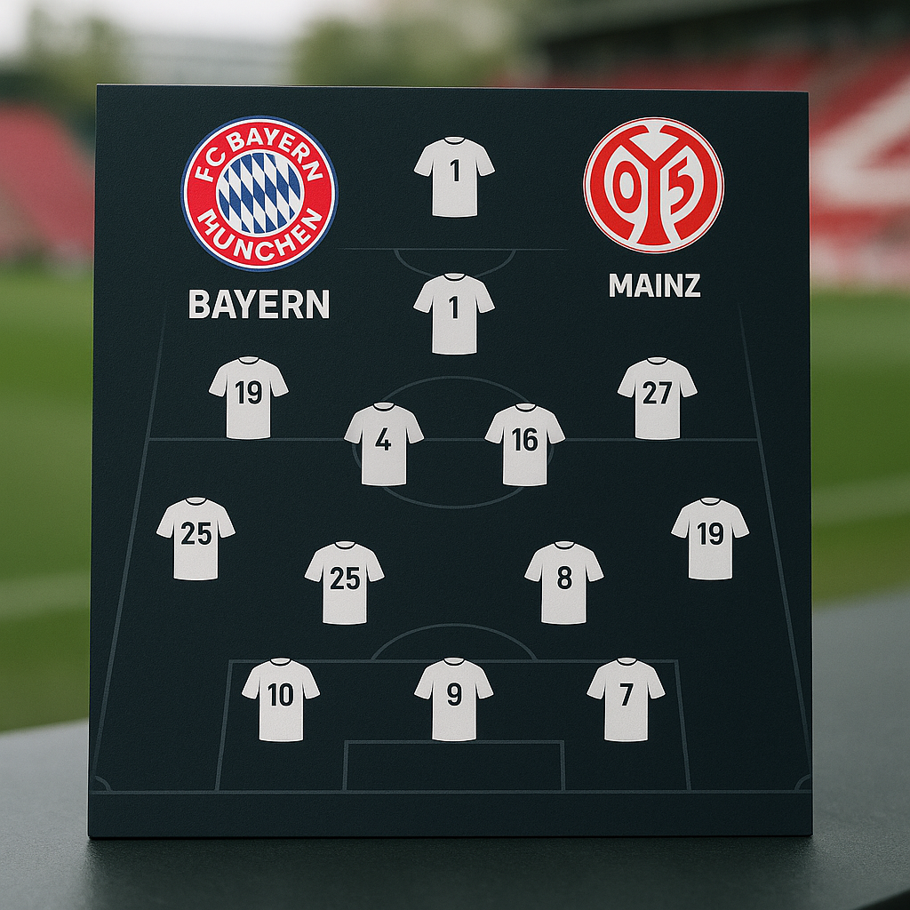 escalações de bayern x mainz - imagem ilustrativa