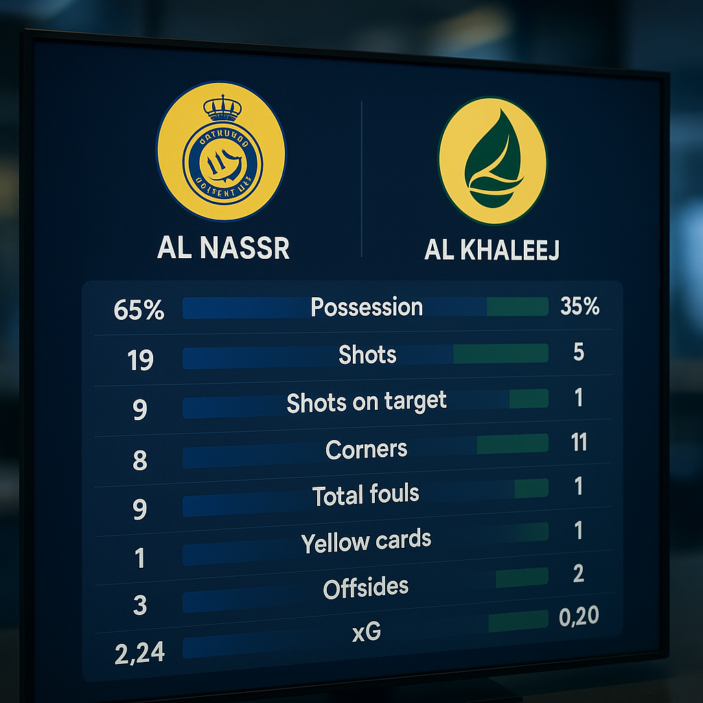 estatísticas de al nassr x al khaleej - imagem ilustrativa